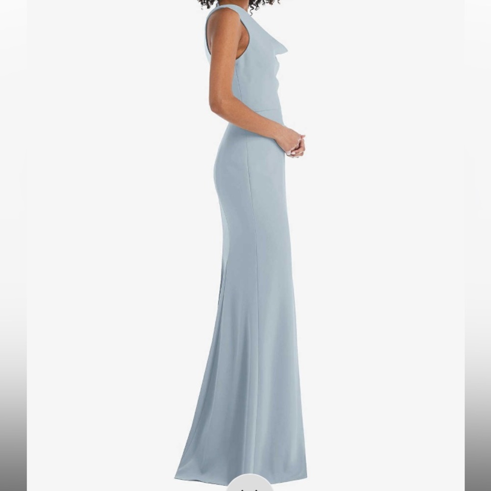After Six NWT One Shoulder Draped Cowl Maxi Dress In Mist Size 10 - Picture 3 of 8